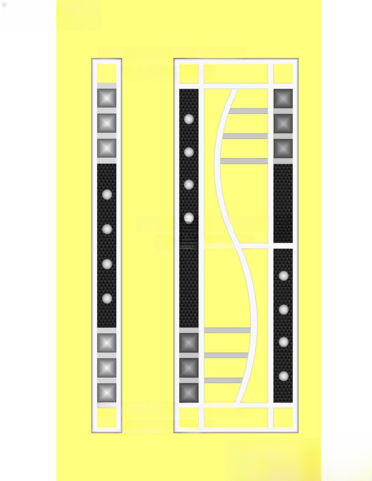 MD - MIX-97 Modern Geometric S-Curve Decorative Door 3D Model